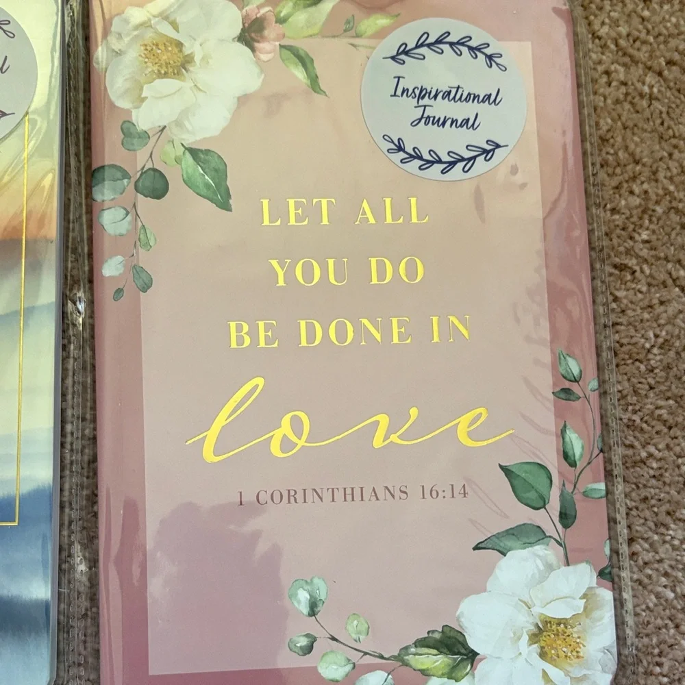 Christian Inspirational Journals Set with Gold Accents
